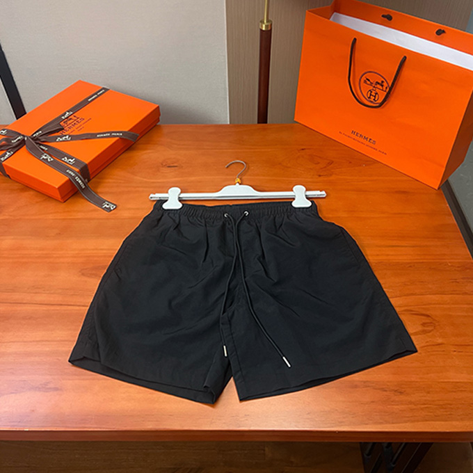 hermes solid color drawstring casual swim shorts